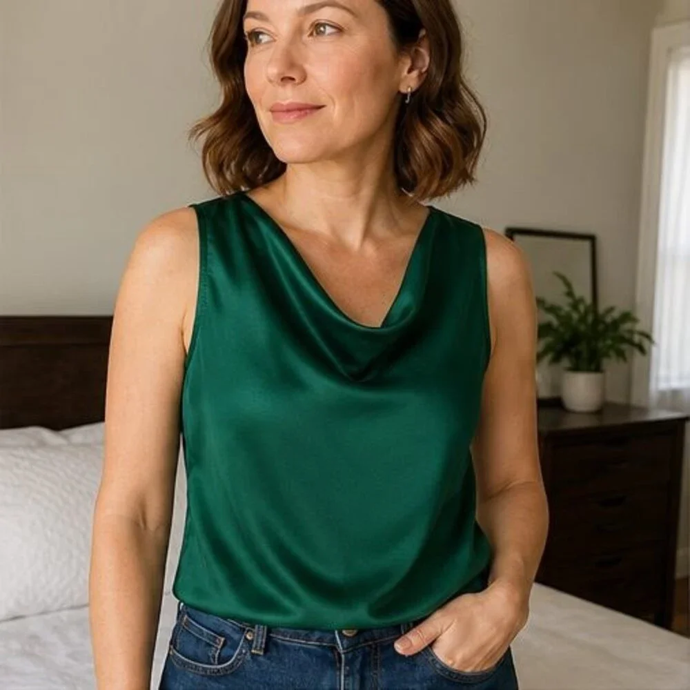 Charcoal Lace Trim Top